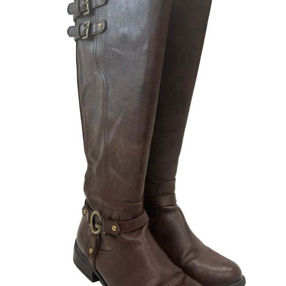 Guess Shoes - Ladies size 8.5 M stretch brown riding boots by Guess